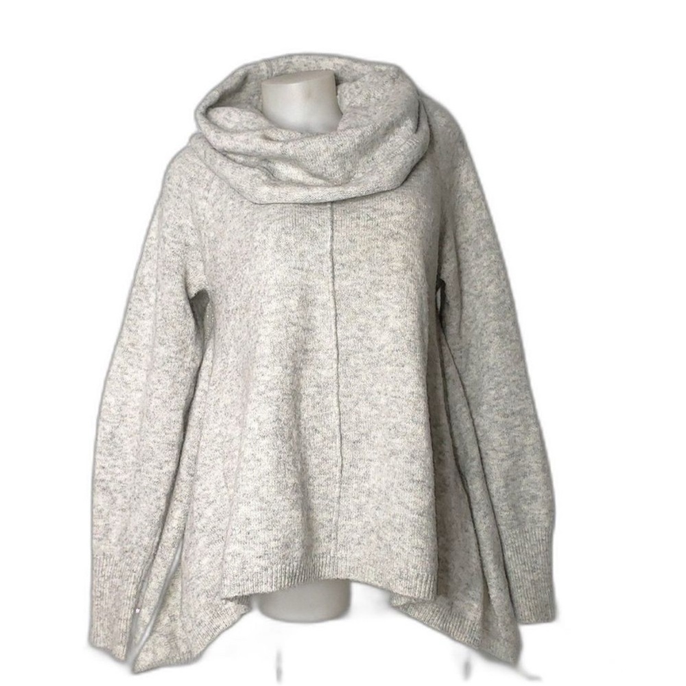 RUBY MOON Anthropologie Gray Cowl Neck Wool Alpaca Blend Sweater Size Large